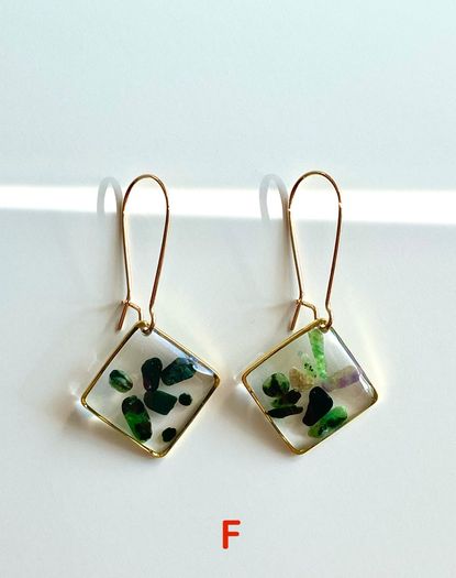 Resin Earrings, Crystal Earrings