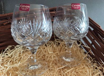 A pair of crystal brandy glasses/snifters.