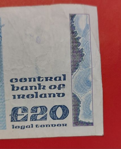 Irish 1988 "YEATS" Twenty pound note in .Fine condition
