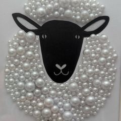 Handcrafted framed Sheep mixed media Mosaic