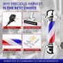 58cm LED Barber Pole Light Rotating Red Blue White Salon Sign Image 3