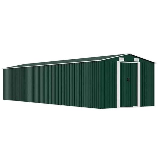 Garden Shed Green 257x990x181 cm Galvanised steel