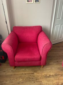 DFS 3 Seater Sofa with Armchair & Stool