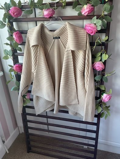 cardigan asymmetrical 30% wool cardigan Dunnes stores drape effect medium
