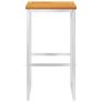Bar Chairs 4 pcs Solid Acacia Wood and Stainless Steel Image 2