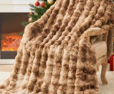 150 x 200cm Ultra Soft & Bubble Thick Couch Blanket for Sofa, Fleece-Like Cozy Living Room Blanket,Tie Dye Grey-brown