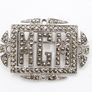 1930s Art Deco Silver Marcasite Monogram Brooch Image 2