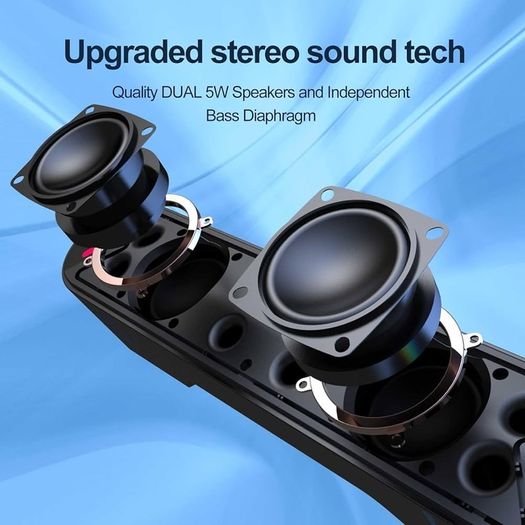 PC Speakers, USB-Powered Computer Speakers for Desktop Computer Laptop,3.5 Aux-in, with Lights, Plug and Play