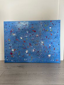 Large blue abstract painting