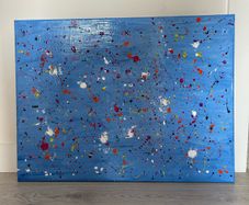 Large blue abstract painting