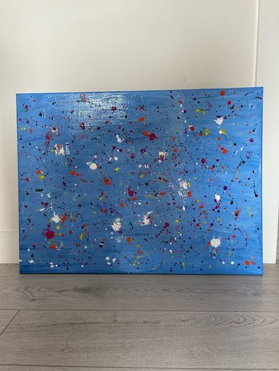 Large blue abstract painting