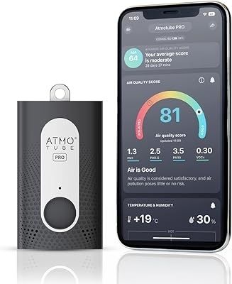 RRP eur 200 . Barely used (+ new original box) portable air quality monitor Atmotube Pro + phone app