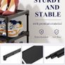 Shoe Rack - Premium Non-Woven Shoe Rack Shelf, Shoe Organizer for Closet, Entryway, Garage & Corridor, Sturdy & Durable Long Stackable Shoe Shelves, 63 x 30 x 39 cm, Black Image 3