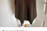 River Island dark green viscose top size 12