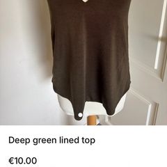 River Island dark green viscose top size 12