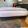 Grey double bed and mattress Image 2