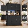 Kitchen Cabinet 180 cm Buffet Cabinet with LED Sideboard for Kitchen with Power Strip Kitchen Cabinet with Worktop and Wine Rack for 12 Bottles Kitchen Buffet Kitchen Furniture 180 x 100 x 39  N Image 8
