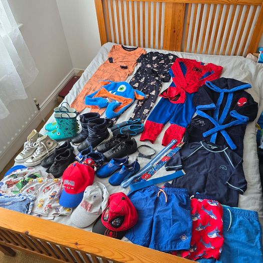 Set of clothes and shoes for a boy 6-8 years old.