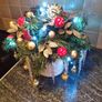 Christmas Flower Arrangement with Ice White Lights Image 3
