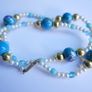 Vintage Hand Painted Bead Necklace or Bracelet length 19" Image 7