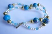 Vintage Hand Painted Bead Necklace or Bracelet length 19"