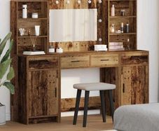 Dressing Table Set with Drawer 3 pcs Old wood Engineered wood