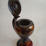 Vintage Lacquered Hand Decorated Globe Ashtray Image 3