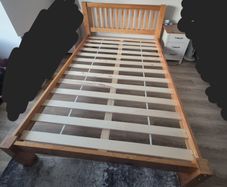 Solid wood bed frame