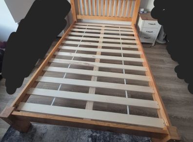 Solid wood bed frame