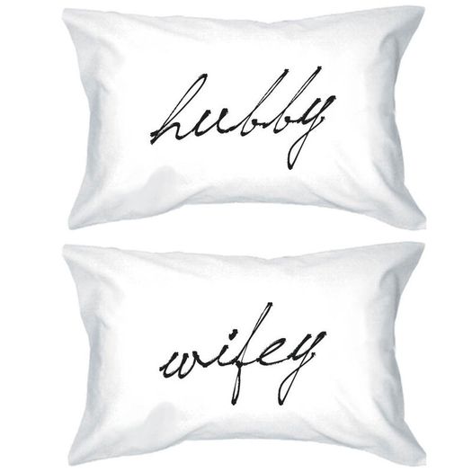 Hubby and Wifey Matching Couple Pillowcases - Cute Couple's Pillow Covers