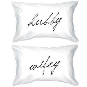 Hubby and Wifey Matching Couple Pillowcases - Cute Couple's Pillow Covers