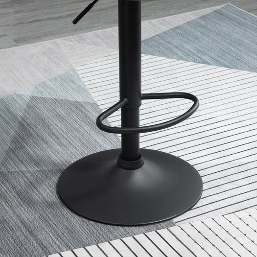 2-Pack Bar Stools, Height-Adjustable Bar Chair with Backrest, Velvet-Look, Metal Frame, Footrest, Swivel, Dark Gray