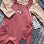 0-3m, Brand-New M&S Pink Soft Dungarees and Bodysuit Image 2