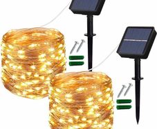 Solar Fairy Lights Outdoor, 2 Pack 12M/40Ft 120LEDs Solar String Lights, 8 Modes Waterproof solar Garden Lights Indoor/Outdoor (MULTIPLE COLOURS)