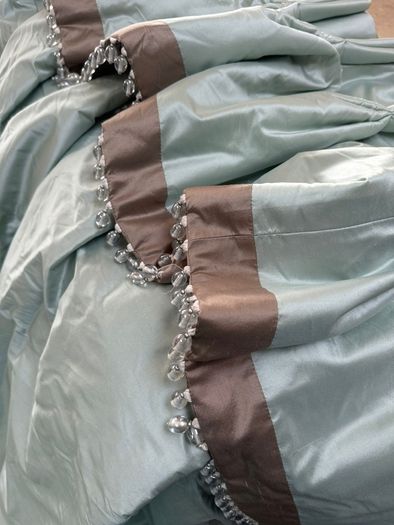 Colefax & Fowler Lucerne Silk INTERLINED Curtains 89 inch drop x 49 inch w per Panel 2 pairs Av