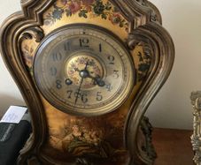 French Bronze Vernis Martin Mantel Clock