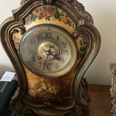 French Bronze Vernis Martin Mantel Clock
