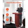 Podium Stand, 1040 mm Wooden Lectern, Laptop Desk with Wide Reading Surface and Storage Shelf, Edge Stopper, Elegant Design, Flool-Standing Image 5