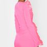 Plt pink ruffle shoulder bodycon dress bnwt Image 2