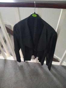 womens zara black faux leather jacket