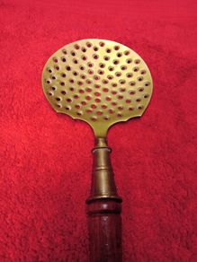 Vintage Brass Skimmer / Wooden Handle