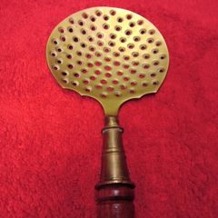 Vintage Brass Skimmer / Wooden Handle