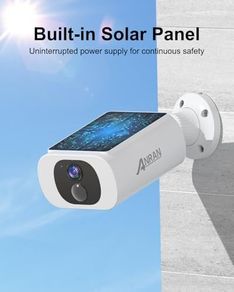 2K Solar Security Cameras Wireless Outdoor/Indoor, Integrated Solar Panel, Battery Camera, Color Night Vision, Spotlight Camera, 2-Way Talk, PIR Motion Detection, Alerts, Work with Alexa, C3