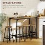 Five-Piece Industrial-Style Bar Table Set - Brown/Black Image 3