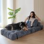 Folding Sofa Bed, Convertible Sleeper Chair with Pillow Foldable Mattress with Back Support, Portable Fold Out Chair Bed Comfy Floor Sofa Lounge for Living Room Bedroom, Dark Grey Image 9