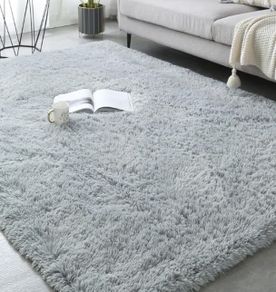 120x160cm, Smoky Grey Fluffy Area Rugs for Bedroom, Shaggy Anti-Skid Super Soft Extra Large Rugs Indoor Modern Home Decor Floor Carpet