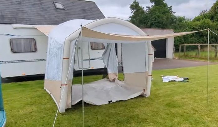quechua inflatable camping shelter and pump