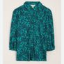 Seasalt Cornwall Teal Blue Leaf Print Blouse Shirt Size 18 Image 2