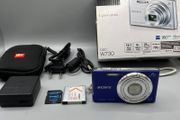 Sony DSC-W730 16.1MP Digital Camera Blue - Boxed - Full Kit