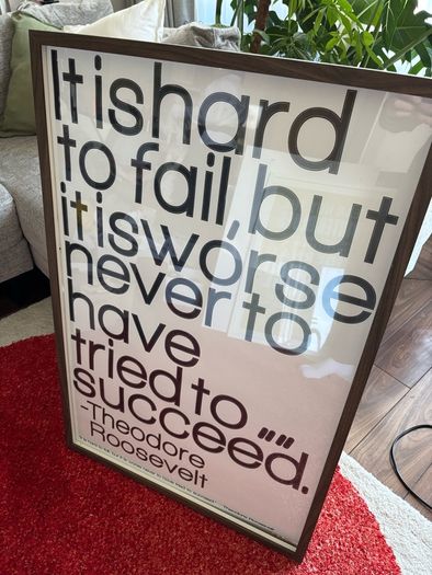 Framed Wall Art Print (Theodore Roosevelt Quote)